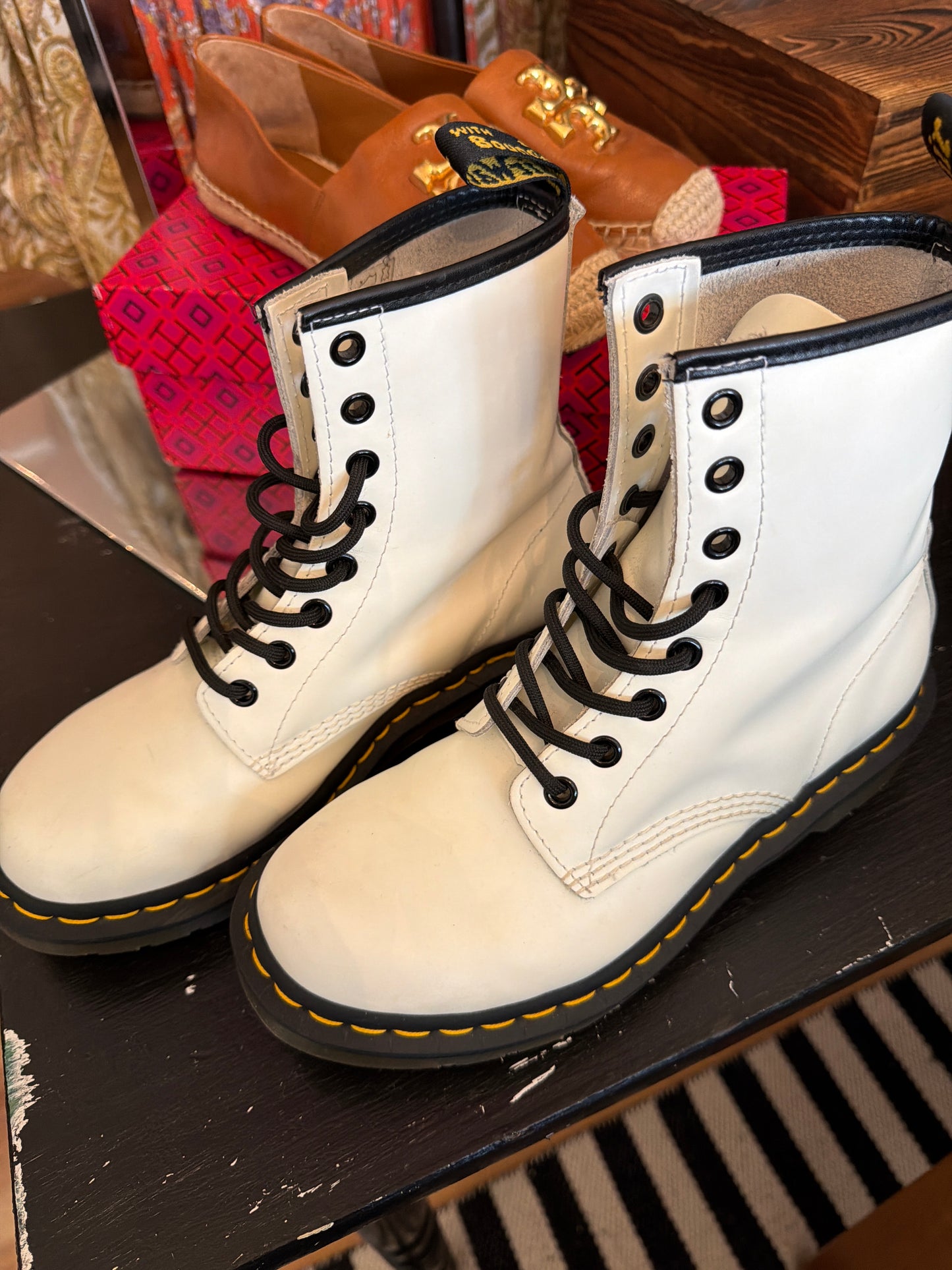 Dr Martens 1460 White Leather Boots